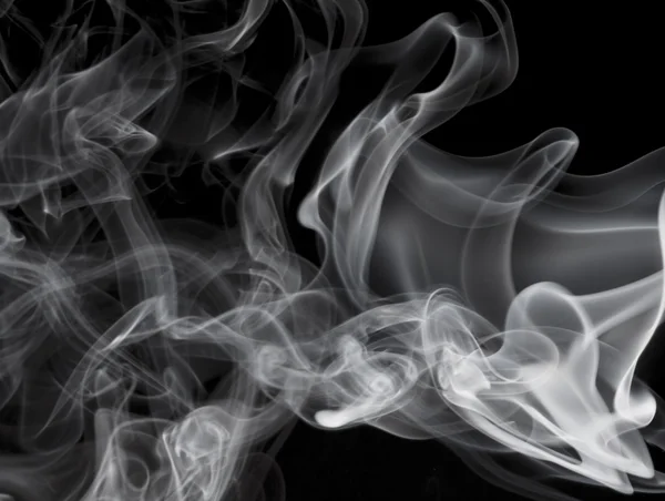 Grey smoke on black background — Stock Photo, Image