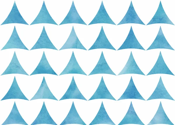 Akwarela wzór niebieski trójkąt. — Wektor stockowy