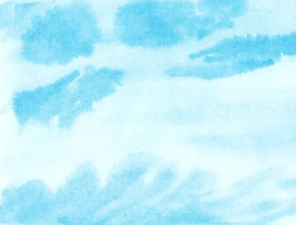 Aquarelle peinte en bleu nuage et ciel . — Photo