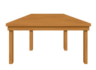 Wooden table isolated on white background. Vector illustration clipart