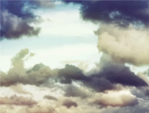 Nuages lourds et sombres et ciel . — Image vectorielle