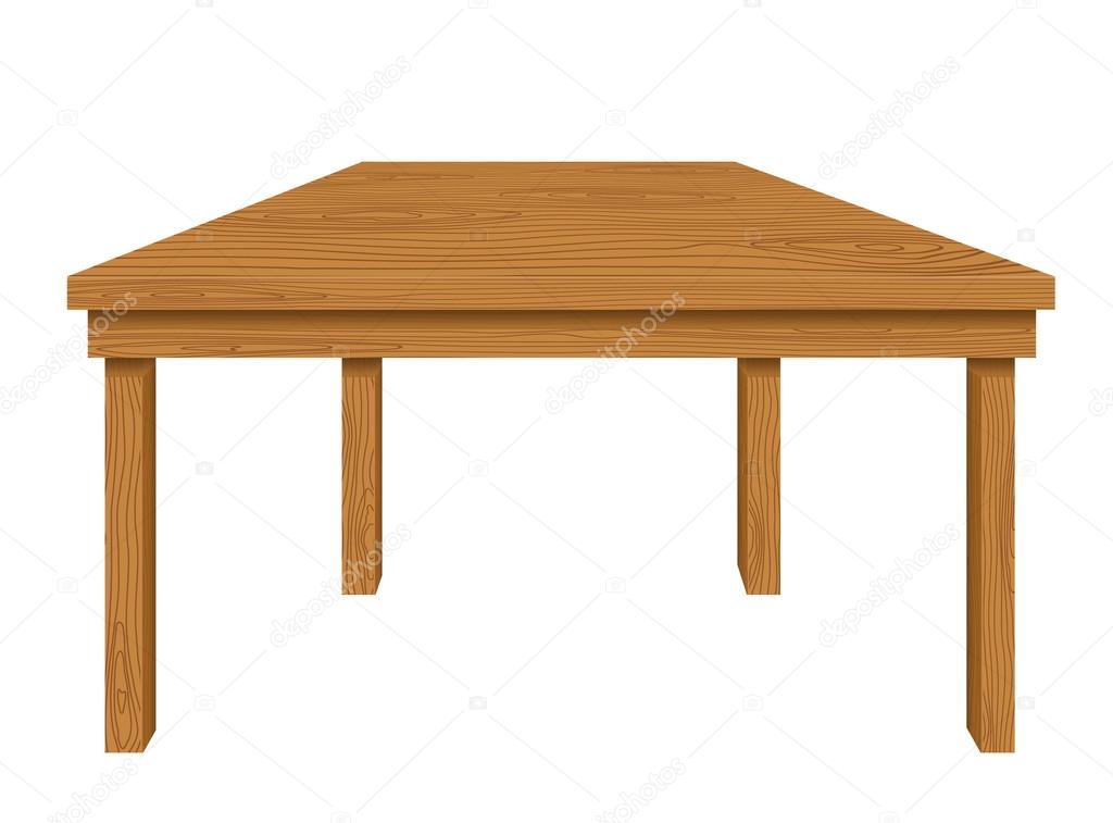 Wooden table isolated on white background. Vector illustration