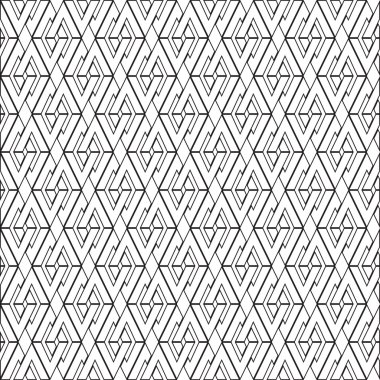 Simetrik geometrik şekiller siyah beyaz vektör Tekstil zemin. Kumaş desen olarak kullanmak olabilir.