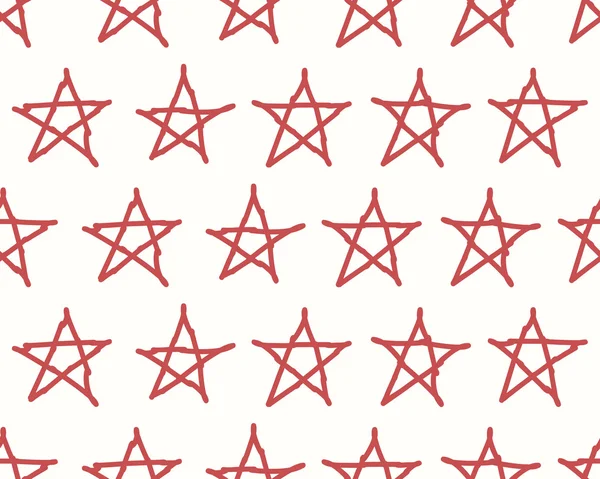 Red stars vector textile backdrop. Can be used as fabric pattern. — Stock Vector