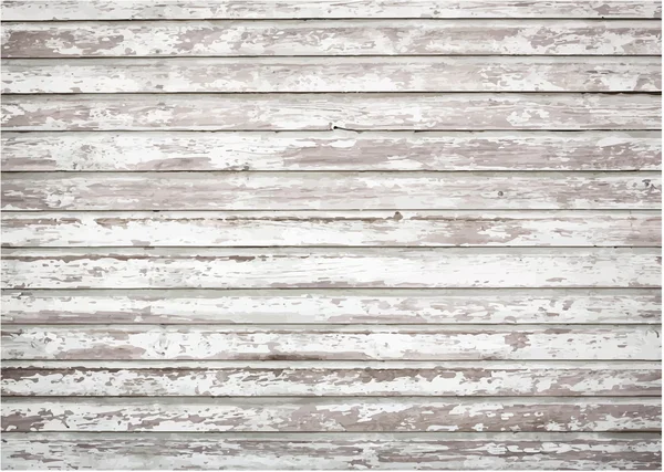 White, grey grunge wooden wall texture, old painted pine planks. Vector illustration — Stock Vector