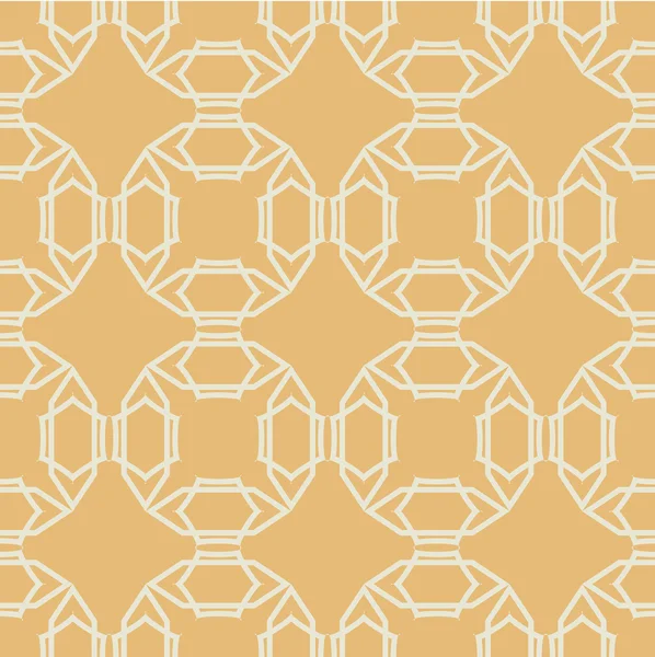 Seamless symmetrical white geometric shapes on orange background, textile backdrop. Can be used as fabric pattern. — Stock Vector