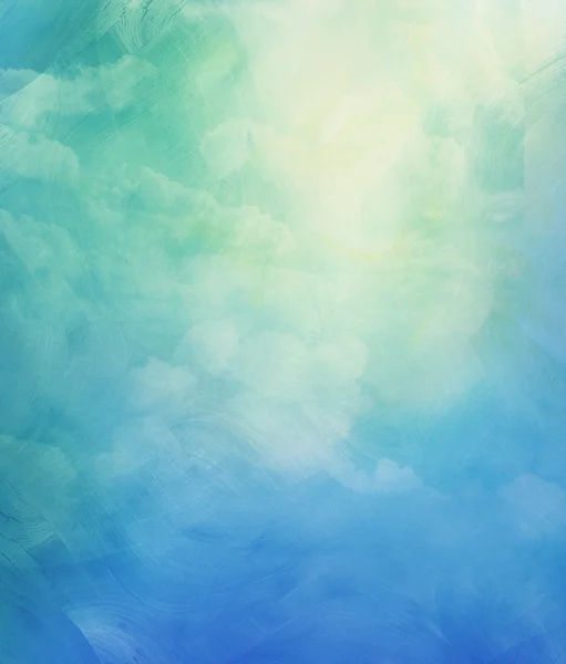 Clouds and sky on blue watercolor background — Stock Photo, Image