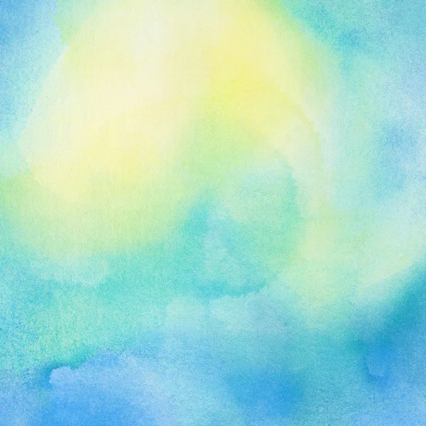Abstract painted  blue and yellow watercolor background — Stock Photo, Image