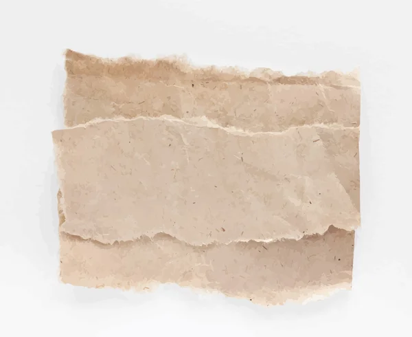 Zerrissene Vektor-braune Notizpapiere auf weißem Hintergrund — Stockvektor