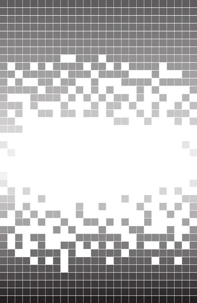 Modello quadrato grigio nero. Pixel mosaico puntini sfondo con spazio di copia — Vettoriale Stock