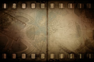 Grunge eski sinema makara film şeridi ile. Antika arka plan