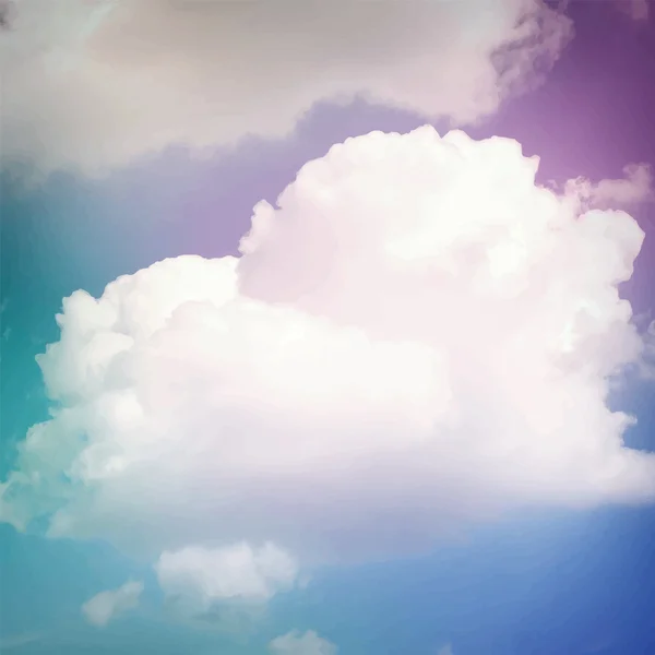 Nuvens vintage coloridas e céu. Natureza backgroud — Vetor de Stock