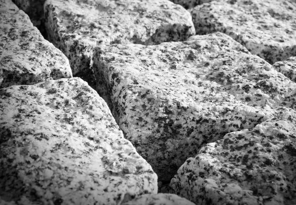 Grey brick stone street road. Light sidewalk, pavement texture — Stock Photo, Image