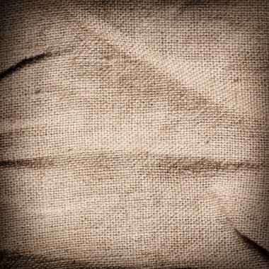 Eski kahverengi çuval bezi doku kirli. Kare dokuma kumaş