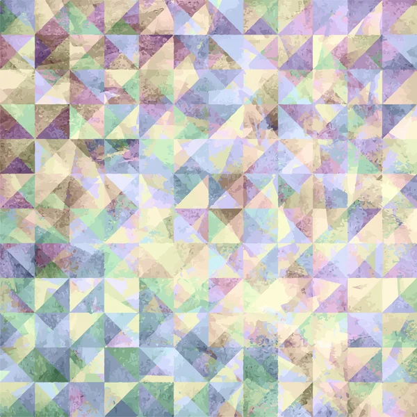 紙のテクスチャに水彩の三角形から抽象的な幾何学的な背景を描いた — ストックベクタ