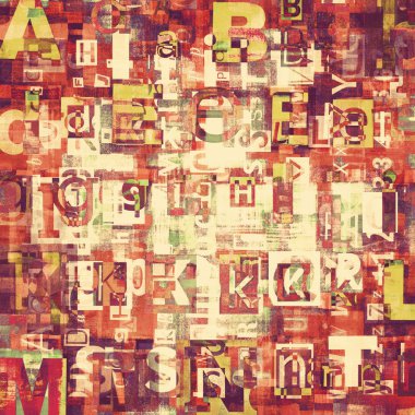 Kırmızı grunge gazete, dergi kolaj harfler arka plan