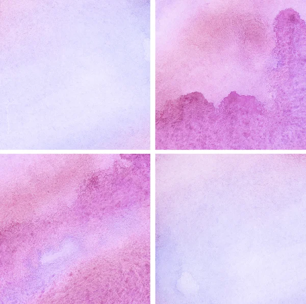 Set of blue pink purple watercolor backgrounds — Stockfoto