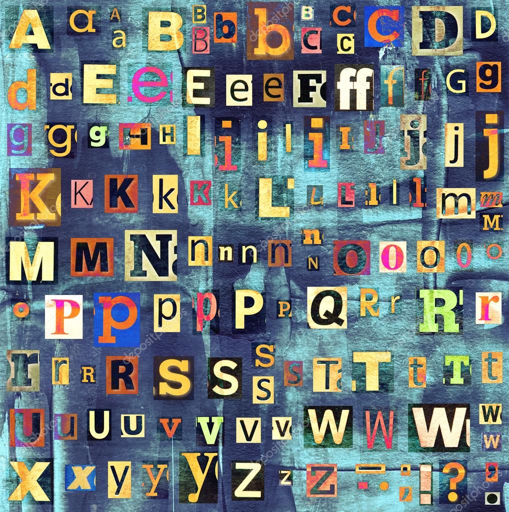 Colorful Grunge Newspaper Magazine Collage Letters Background Stock Photo By C Flas100