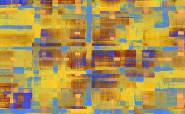 Pattern of colorful abstract geometric shapes. Watercolor background