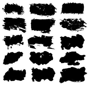 Beyaz arka plan üzerine grunge dikdörtgen suluboya fırça darbeleri. 