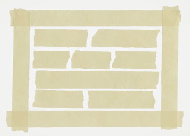 Yatay ve farklı boyut yapışkan bant, yapıştırıcı adet set