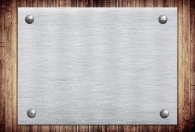 Metal işareti, ahşap duvar plakalar üzerinde isim levhası