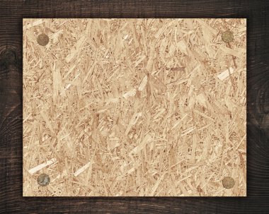 Sıkıştırılmış hafif kahverengi Sunta karanlık grunge ahşap tahta veya duvara çivilenmiş bileşimi