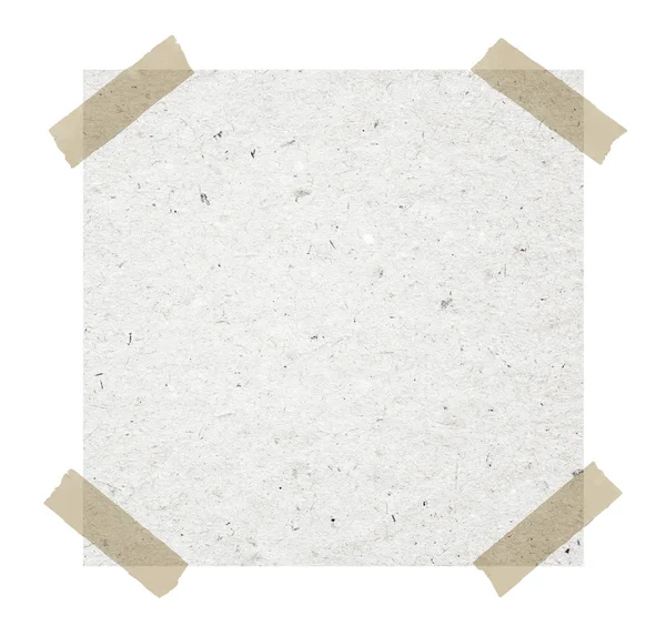 Graues Recyclingpapier mit Klebeband auf weißem Hintergrund — Stockfoto