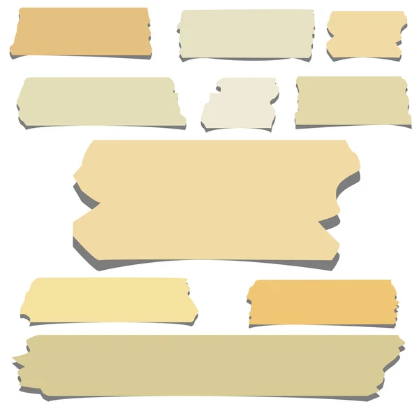 Conjunto de cinta adhesiva horizontal y de diferentes tamaños, piezas adhesivas — Archivo Imágenes Vectoriales