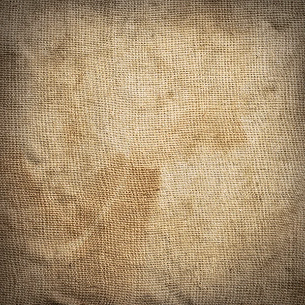 Old dirty brown creasy square burlap texture — Stock Photo, Image