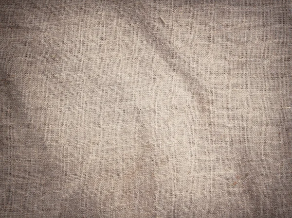 Alte schmutzige braune horizontale knittrige Burlap-Textur — Stockfoto