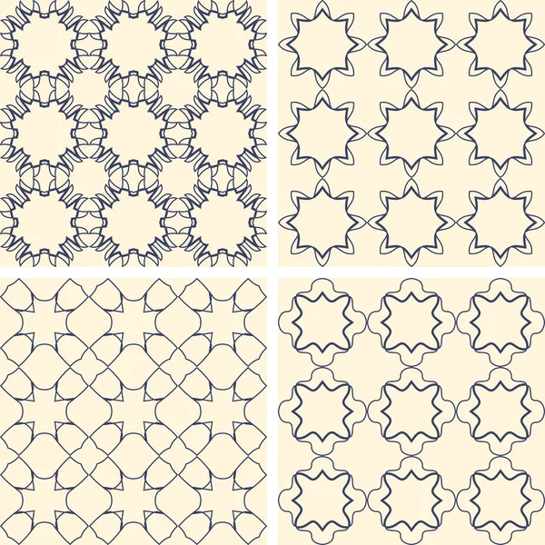 Formas azules geométricas simétricas abstractas. Patrón de tela — Vector de stock