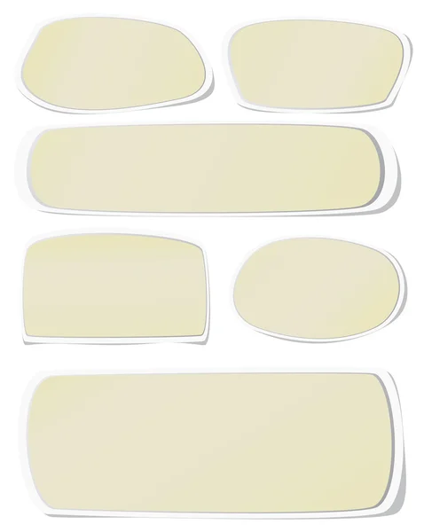 Ensemble de papiers de notes brunes sur fond blanc — Image vectorielle