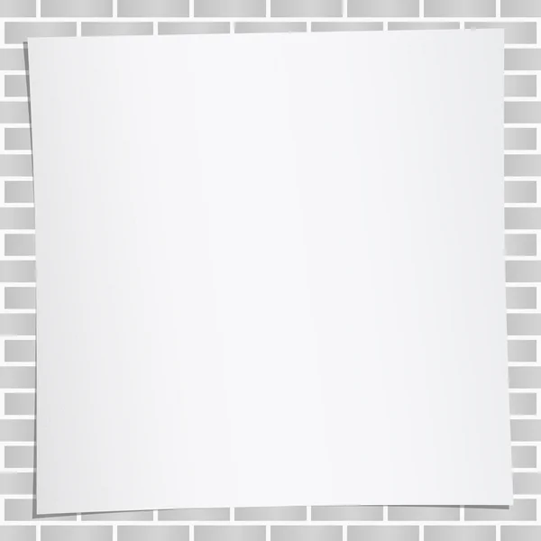 Papel cinza claro na parede de tijolo —  Vetores de Stock