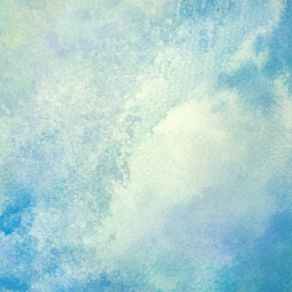 Azzurro astratto dipinto schizzi di acquerello blu o nuvola, cielo — Foto Stock