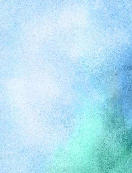 光の抽象的なブルー、グリーンを描いた水彩背景 — ストック写真