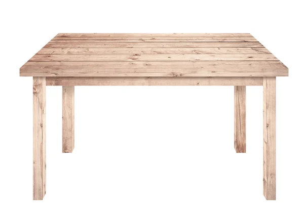 Table en bois brun est isolé fond blanc — Photo