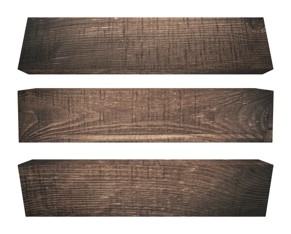 Old Wood plank, isolated on white background — Stock Photo, Image