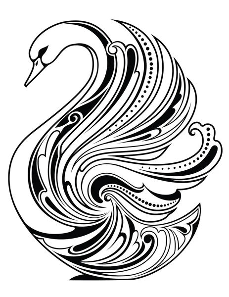 Stylized swan illustration — Stock Vector