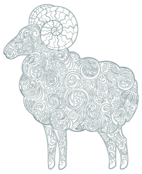 幾何学模様の羊 — ストックベクタ