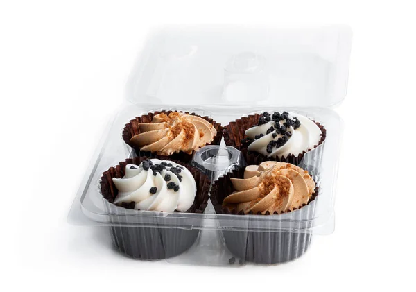 Set Mini Cupcakes Récipient Plastique Isolé — Photo