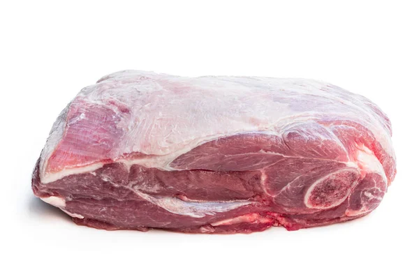 Viande Épaule Entière Agneau Isolée Sur Blanc — Photo