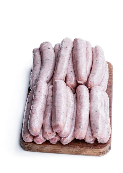 Schweinswürste Chipolatas Isoliert Auf Weißem Hintergrund — Stockfoto