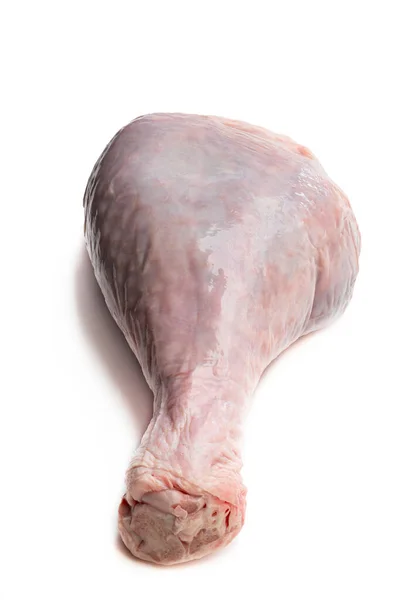 Raw Turkey Drumstick Isolated White — Stock Photo, Image