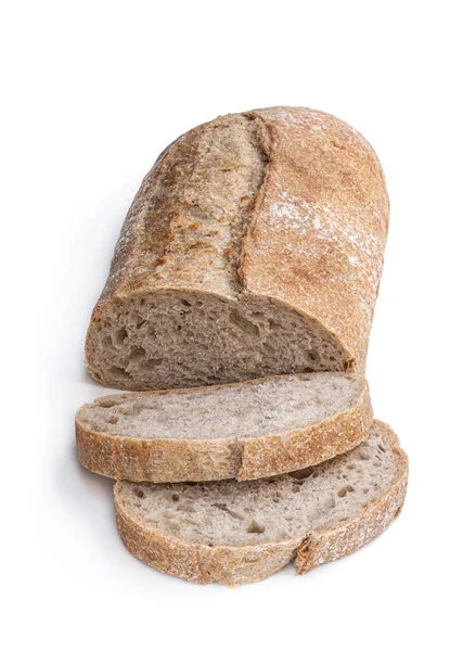 Домашний Хлеб Цельной Муки Изолированный Белом — стоковое фото