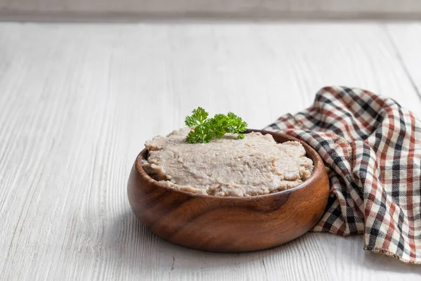 Jewish Traditional Snack Forshmak Wooden Bowl — Stock Photo, Image