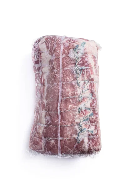 Vakuumverpackt Ohne Knochen Rindfleisch Lende Gelenk Isoliert Auf Weißem Hintergrund — Stockfoto