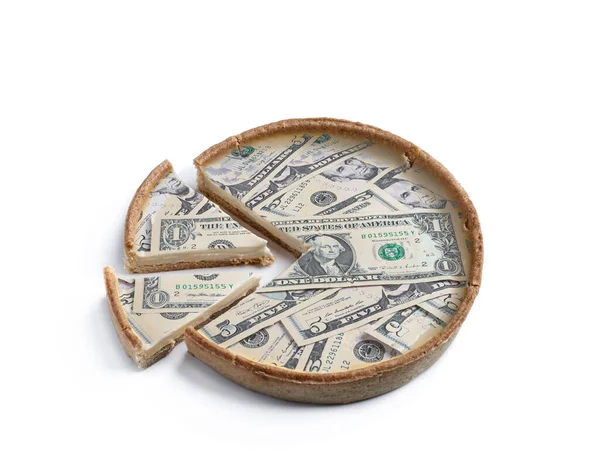 Monetary Pie Concept Showing Budget Items Pieces Whole — Stock Photo, Image