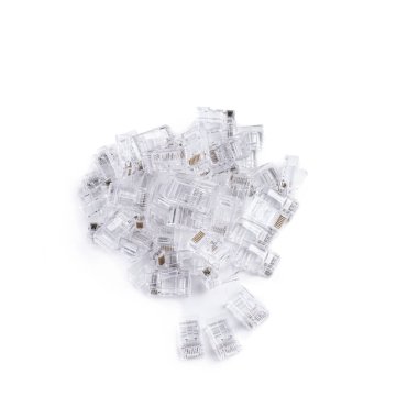 RJ45 yığını Cat5 Cat6 Geçidi Bağlayıcılardan Geçiş 8P8C Ehternet beyaz 