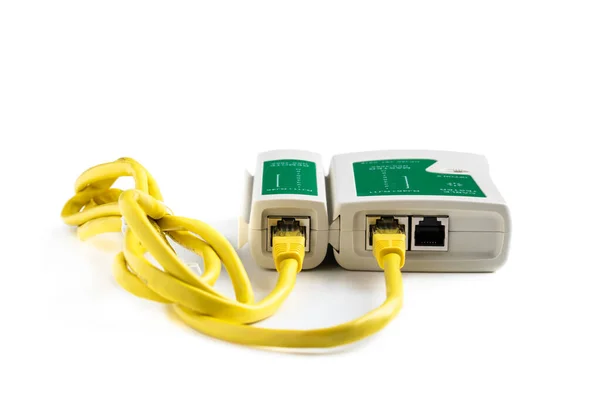 Strumento Prova Del Tester Del Cavo Rete Esempio Applicazione Rj45 — Foto Stock